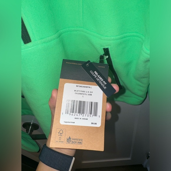 THE NORTH FACE TKA Attitude 1/4 Zip Fleece - Chlorophyll Green - size L - Picture 4 of 12